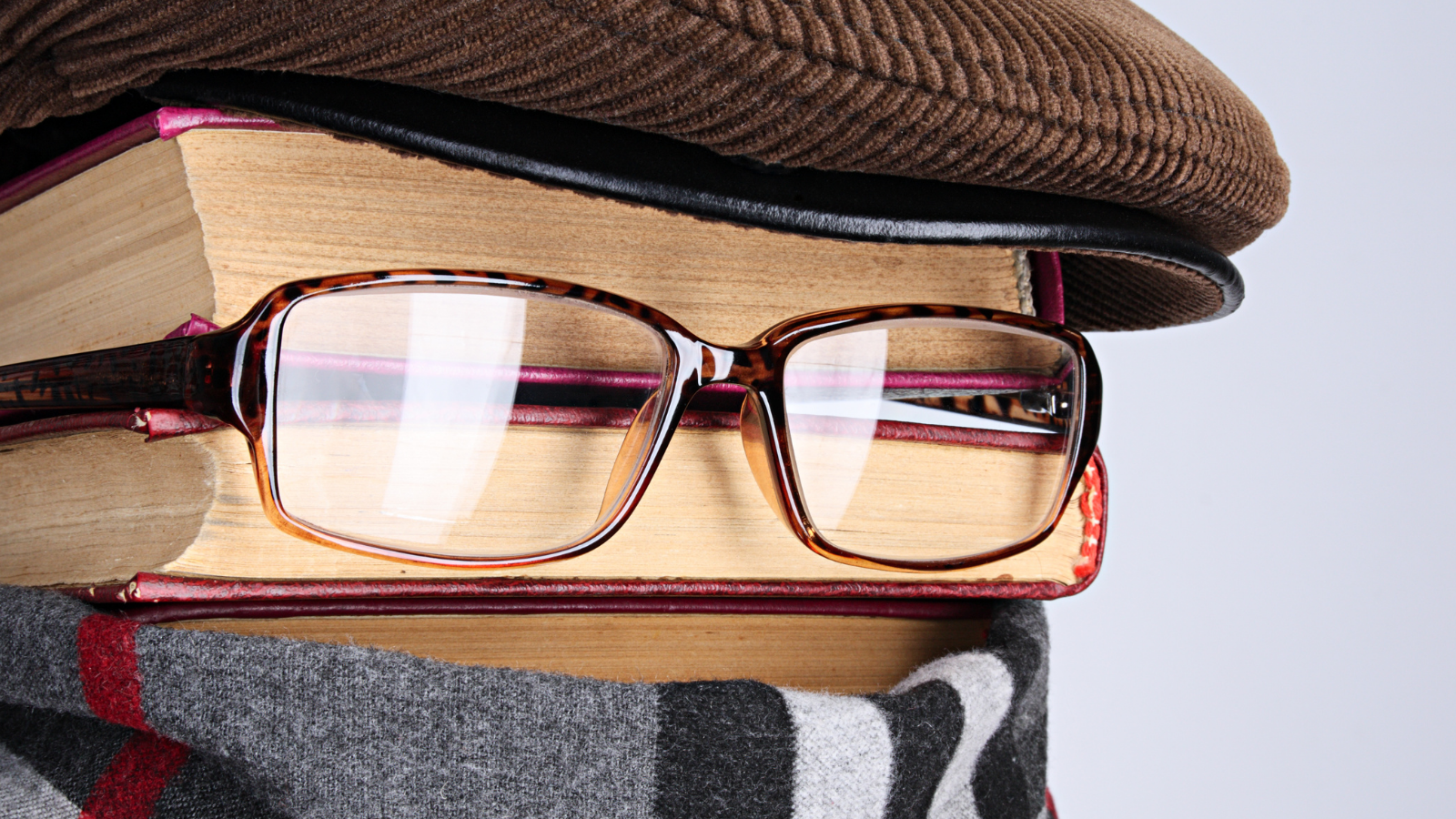 Book wearing glasses