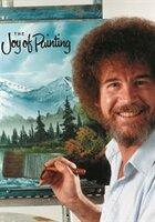 An image of the cover of the show The Joy of Painting, featuring Bob Ross. 