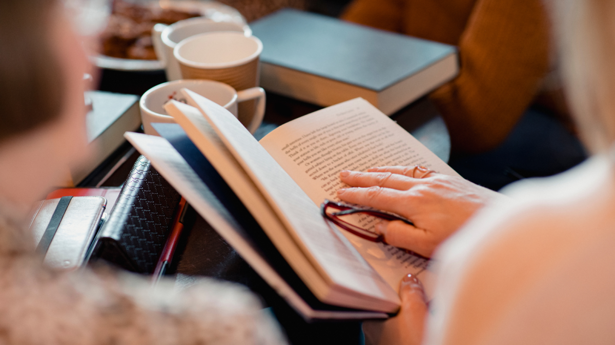 Person reading book