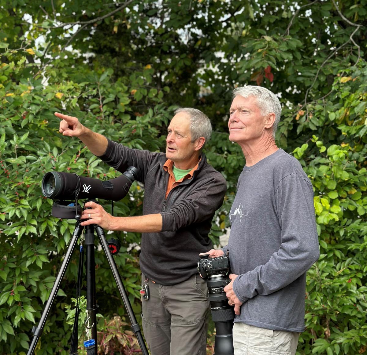 Drew Groves & Dan Calder in the wild bird watching